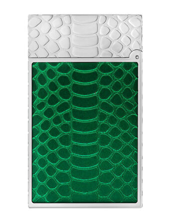 S.T. Dupont Ligne 2 Yeşil Yılan Derisi Desenli Guilloche Çakmak C16078