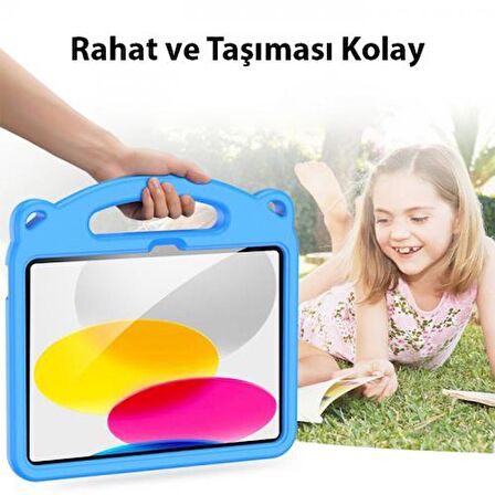 Coofbe Panda Desenli Standlı Zırhlı iPad 10.2 2022 Kılıf Yıkanabilir iPad 10.2 Kılıf Kalem Yerli