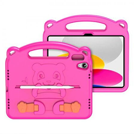 Coofbe Panda Desenli Standlı Zırhlı iPad 10.2 2022 Kılıf Yıkanabilir iPad 10.2 Kılıf Kalem Yerli