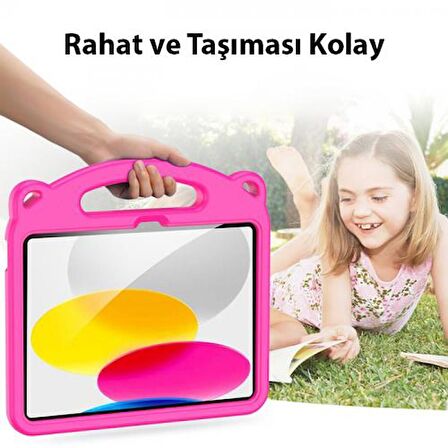 Coofbe Panda Desenli Standlı Zırhlı iPad 10.2 2022 Kılıf Yıkanabilir iPad 10.2 Kılıf Kalem Yerli