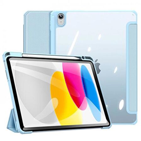 Coofbe Manyetik Kapaklı Kalem Yerli Standlı iPad 10.2 2022 Kılıf Şeffaf Arka Kapaklı iPad 10.2 Tablet Kılıf