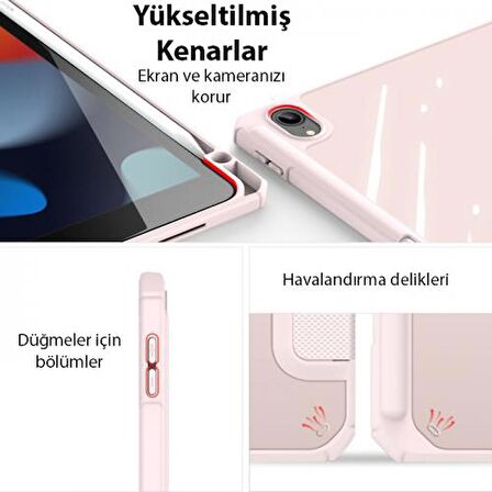Coofbe Manyetik Kapaklı Kalem Yerli Standlı iPad 10.2 2022 Kılıf Şeffaf Arka Kapaklı iPad 10.2 Tablet Kılıf