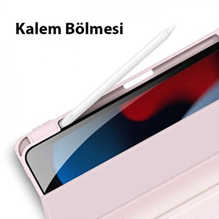 Coofbe Manyetik Kapaklı Kalem Yerli Standlı iPad 10.2 2022 Kılıf Şeffaf Arka Kapaklı iPad 10.2 Tablet Kılıf