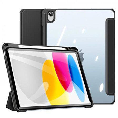 Coofbe Manyetik Kapaklı Kalem Yerli Standlı iPad 10.2 2022 Kılıf Şeffaf Arka Kapaklı iPad 10.2 Tablet Kılıf