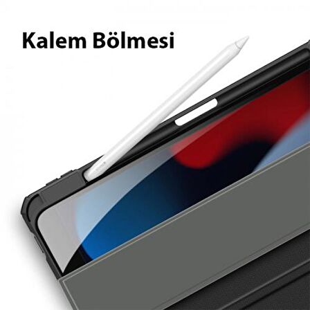 Coofbe Manyetik Kapaklı Kalem Yerli Standlı iPad 10.2 2022 Kılıf Şeffaf Arka Kapaklı iPad 10.2 Tablet Kılıf