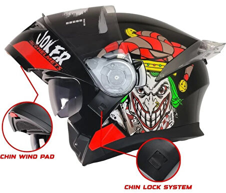 Free-M 965 Çene Açılır Vizörlü Kask Joker