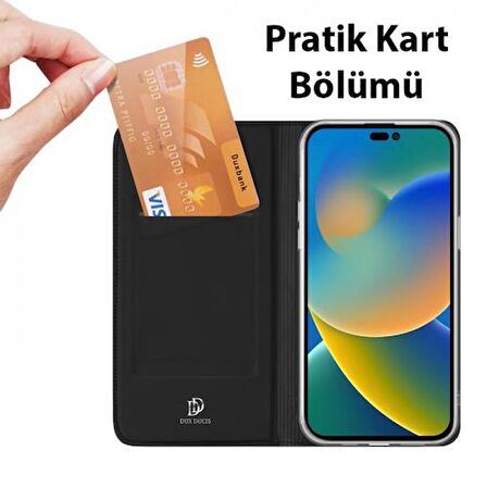 Coofbe Pu Deri Standlı Kapaklı Cüzdanlı iPhone 14 Pro Max Kılıf Flip Cover Kapaklı 14 Pro Max Kılıf