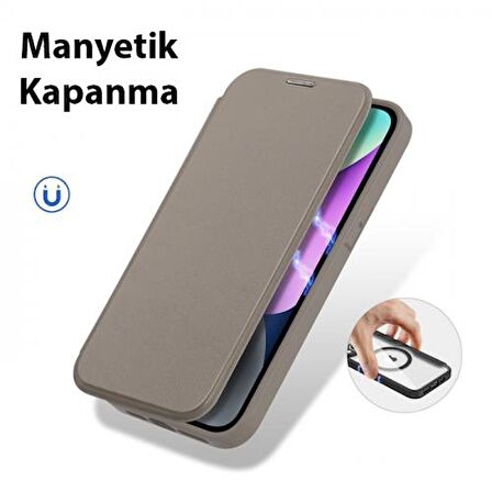 Coofbe Kart Bölmeli Cüzdanlı Manyetik Magsafe Uyumlu iPhone 14 Kılıf İphone 14 Cüzdan Kartlık Kılıf