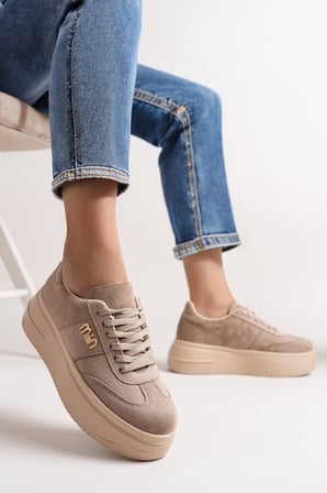 Kadın Kalın Taban Tokalı Sneaker