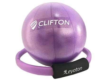 Leyaton Yoga Pilates Çemberi MOR + Clifton 25 cm Pilates Topu MOR Renk