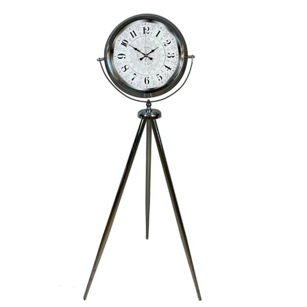 Krom Saltanat 150 x 45 Cm Metal Tripod Ayaklı Saat iegxx