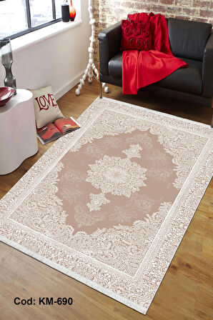 Pamuk Dokuma Taban Kaymaz Yıkanabilir Klasik Desenli  Salon Halısı Mutfak Halısı Koridor Halısı