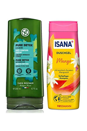 Arındırıcı Saç Kremi 300 ml - Yağlı Saçlar İçin + Isana Duş Jeli Mango 300 ml