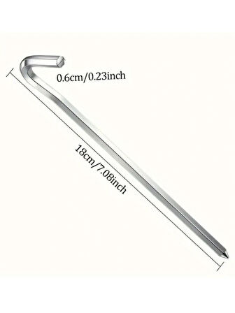 Kamp Çadır Kazığı Tente Gölgelik Şemsiye Sabitleme Kazıkları Alüminyum 18 CM 4 Adet