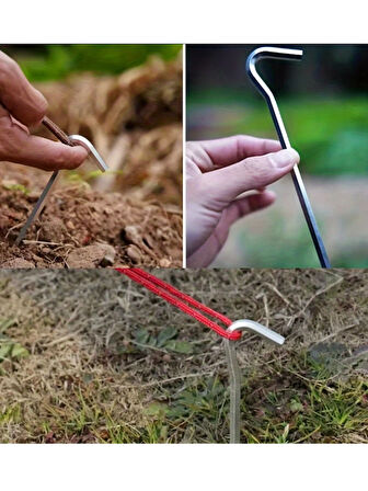 Kamp Çadır Kazığı Tente Gölgelik Şemsiye Sabitleme Kazıkları Alüminyum 18 CM 4 Adet