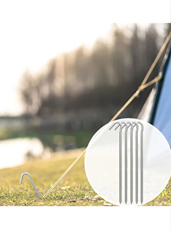 Kamp Çadır Kazığı Tente Gölgelik Şemsiye Sabitleme Kazıkları Alüminyum 18 CM 4 Adet