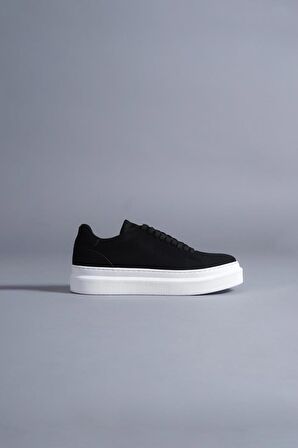 Knack Günlük Ayakkabı 421 Siyah Süet (Beyaz Taban)