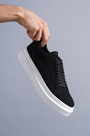 Knack Günlük Ayakkabı 421 Siyah Süet (Beyaz Taban)