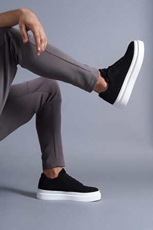 Knack Günlük Ayakkabı 421 Siyah Süet (Beyaz Taban)