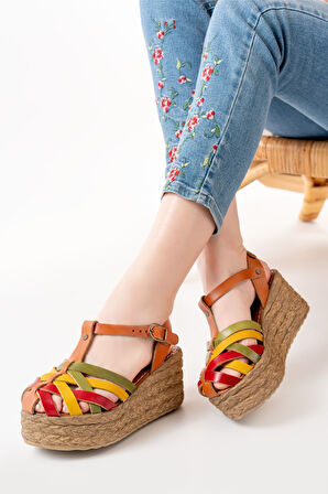  Multi Ortopedik Hakiki Deri Dolgu Kadın Sandalet