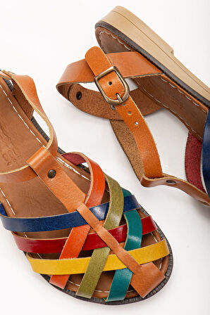  Taba Multi Ortopedik Hakiki Deri Kadın Sandalet