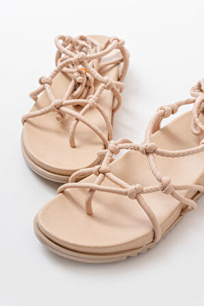  Nut Bilekten Bağcıklı Kadın Sandalet