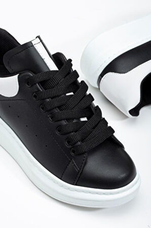 Fersatie Siyah - Beyaz Kadın Sneaker Günlük Ayakkabı
