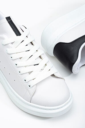Fersatie Beyaz - Siyah Kadın Sneaker Günlük Ayakkabı