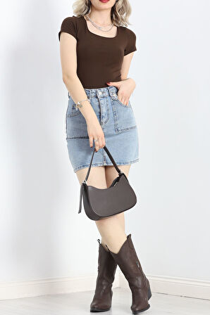 Önü Çift Tulumlu Dalgıç Zıbın Kahve - 20674.631.