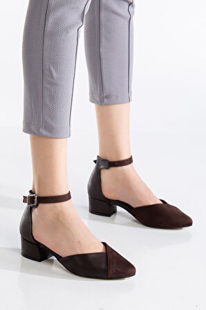 Holly Acı Kahve Cilt-Süet Topuklu Ayakkabı