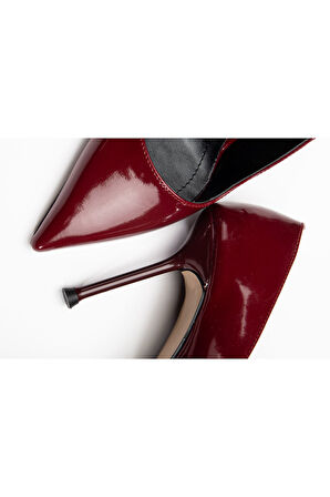 Dorethy Kadın Topuklu Ayakkabı Bordo Rugan Stiletto