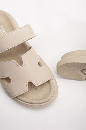 Azure Kadın Yumuşak Tabanlı Günlük Bej Terlik