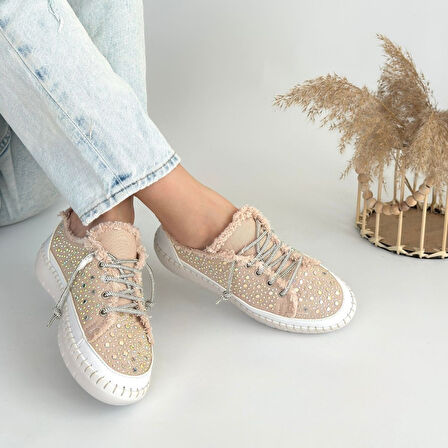 Guja Bej Kot Bağcıklı Spor Ayakkabı