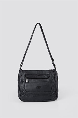 Ziwen Siyah Cilt Omuz Çantası