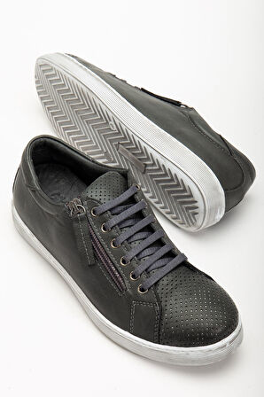 Kadın Füme Hakiki Deri Delikli Spor Ayakkabı