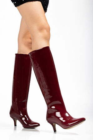 Bordo Rugan Günlük Kadın Çizme