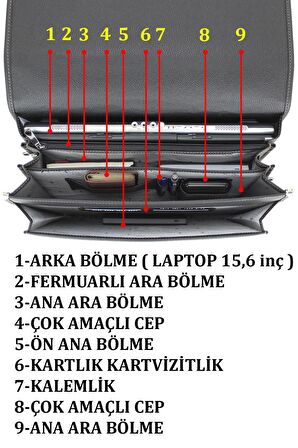 Case Club Evrak Model Erkek El Ve Omuz Çantası Kilit Mekanizmalı Organizer Iç Bölme