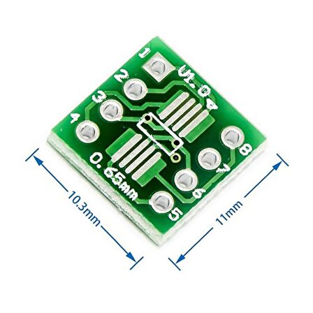 8 Pinli SO/MSOP/TSAOP/SOIC/SOP8'yi DIP8'e Dönüştürücü Kart