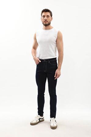 Erkek Koyu Lacivert Slim Jean Pantolon