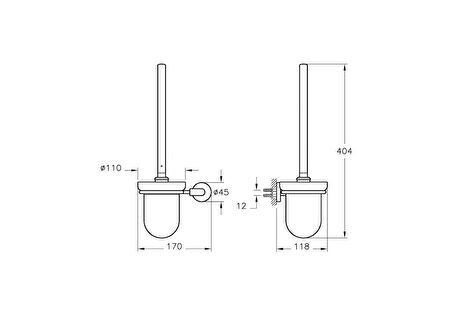 VitrA Minimax A44790 Tuvalet Fırçalığı, Duvardan, Krom