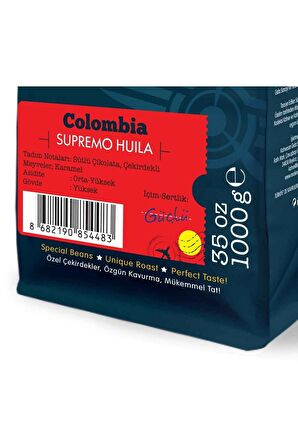 Moliendo Colombia Supremo Huila Yöresel Kahve ( Çekirdek Kahve ) 1000 G.