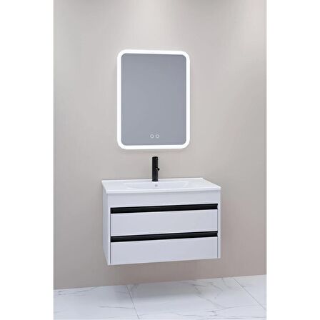 Levante 85 Cm Beyaz Lavabolu Banyo Dolabı Cmr Aynalı - Boy Dolap Hariç