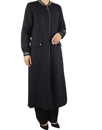 KADIN ÖNÜ FERMUARLI ÜSTTEN CEPLİ KOLAĞZI VE YAKA RİBANALI MEVSİMLİK SPOR KAP