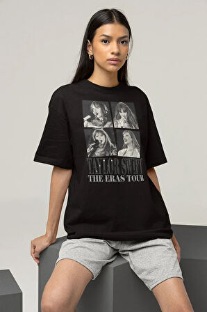 The Eras Tour Yazılı Unisex Tişört, Oversize Taylor Swift Tişört
