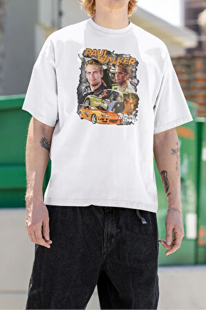 Hızlı Ve Öfkeli Paul Walker Baskılı Unisex Tişört. Oversize Fast And Furious Tişört