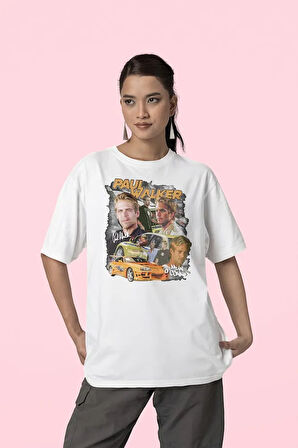 Hızlı Ve Öfkeli Paul Walker Baskılı Unisex Tişört. Oversize Fast And Furious Tişört
