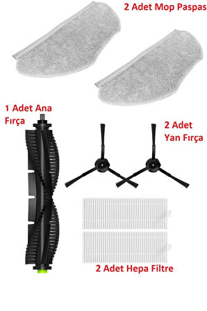 +360 s10 Robot Süpürge Yedek Filtre Fırça Mop paspas Seti