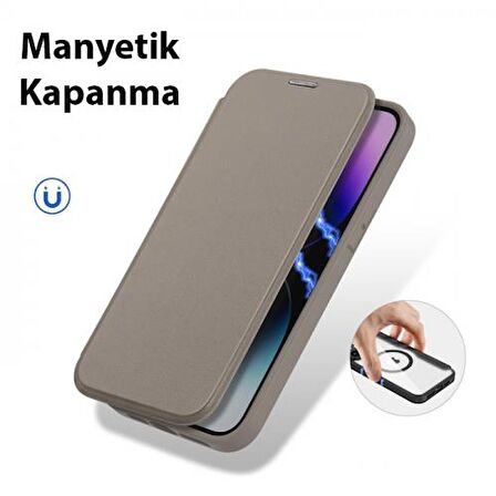 Coofbe Kart Bölmeli Cüzdanlı Manyetik Magsafe Uyumlu iPhone 14 Pro Kılıf İphone Cüzdan Kartlık Kılıf