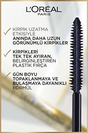 Loreal Paris Air Volume Kıl Fırça Siyah Rimel / Loreal Paris Telescopic Silikon Fırça Siyah Rimel - 2'li SETl