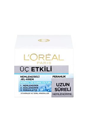 Loreal Üç Etkili Ferahlık Yoğun Nemlendirici Jel Krem 50 Ml